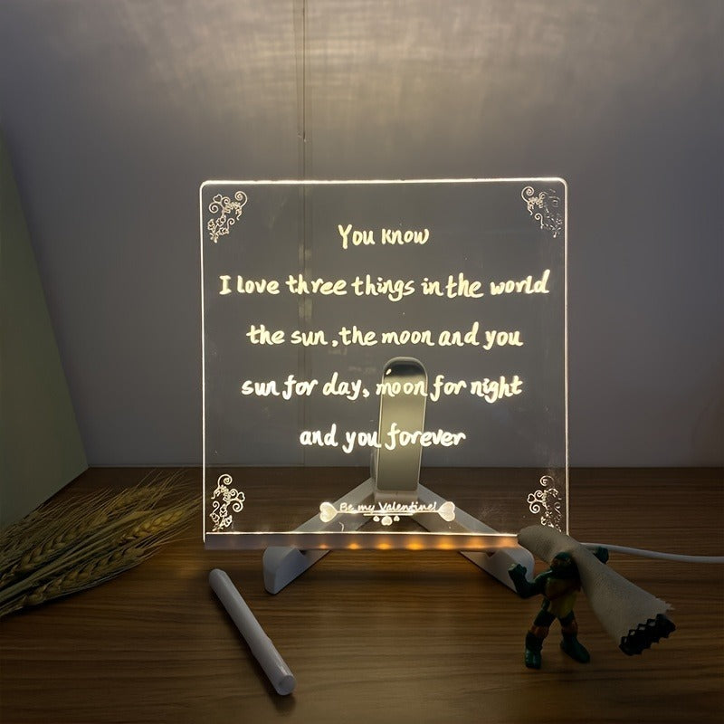 DIY Acrylic LED Glow Board (7.5x7.5 inch) with 7 Magic Pens