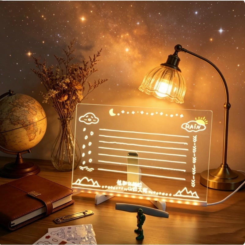DIY Acrylic LED Glow Board (7.5x7.5 inch) with 7 Magic Pens
