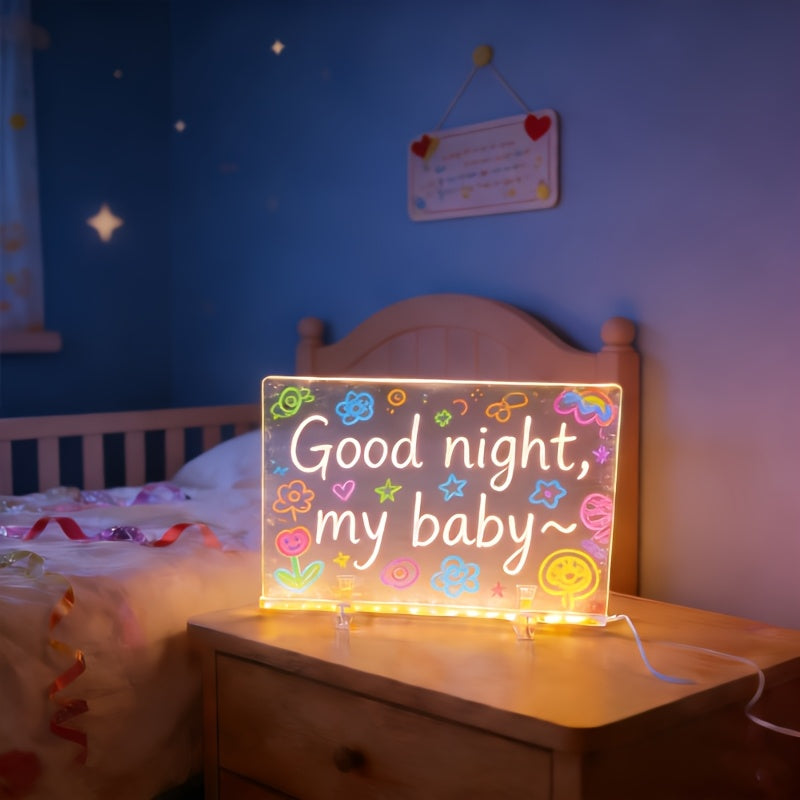DIY Acrylic LED Glow Board (7.5x7.5 inch) with 7 Magic Pens